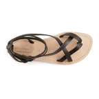 Damen-Sandalen im Gladiator-Stil aus schwarzem Leder
