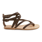 Damen-Sandalen im Gladiator-Stil aus braunem Leder