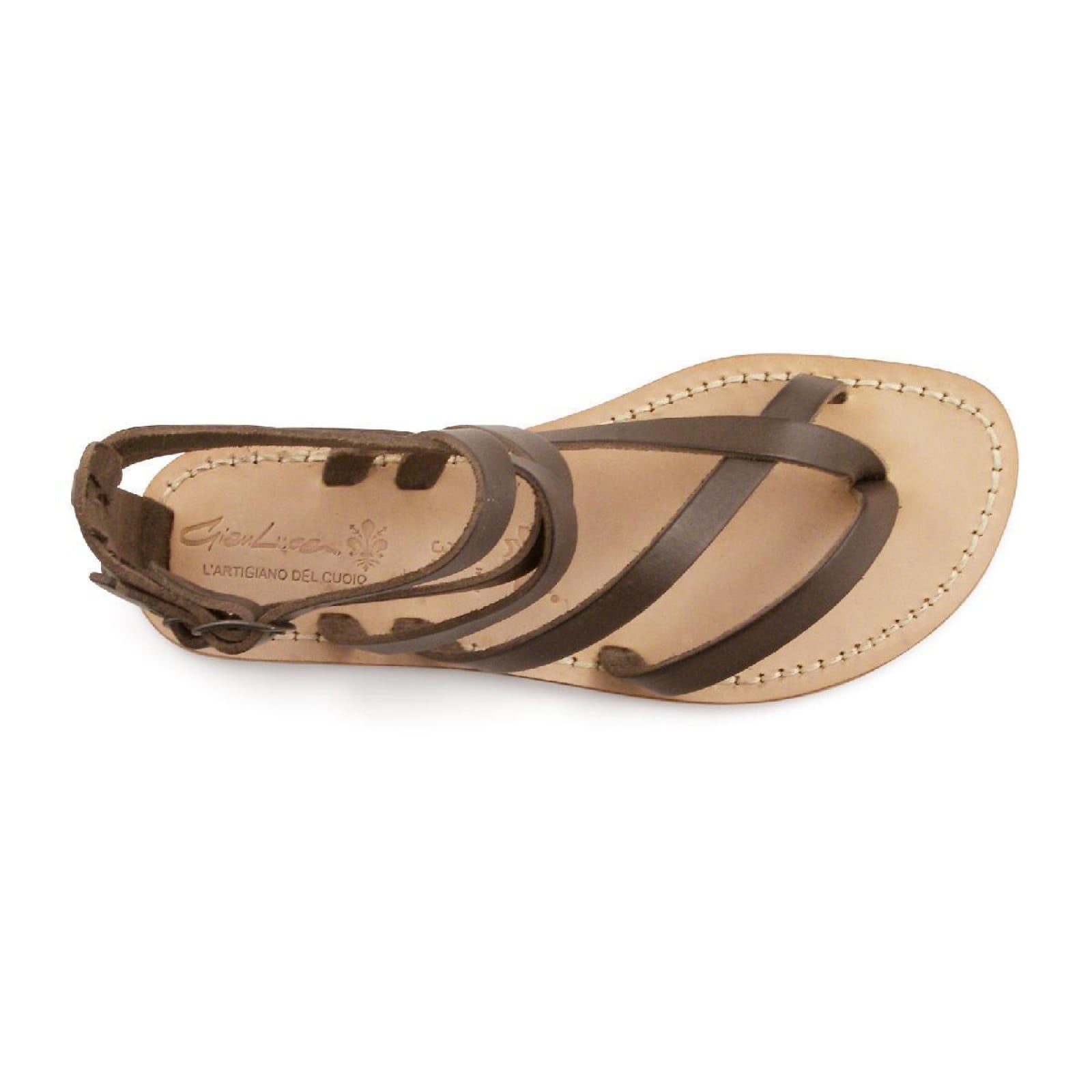Gladiator sandals for women in brown leather handmade