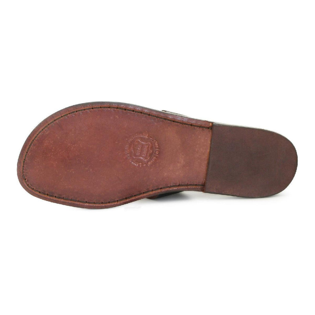 Thong sandals for women handmade in brown leather