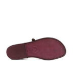 Women's violet strappy sandals handmade in cuir leather