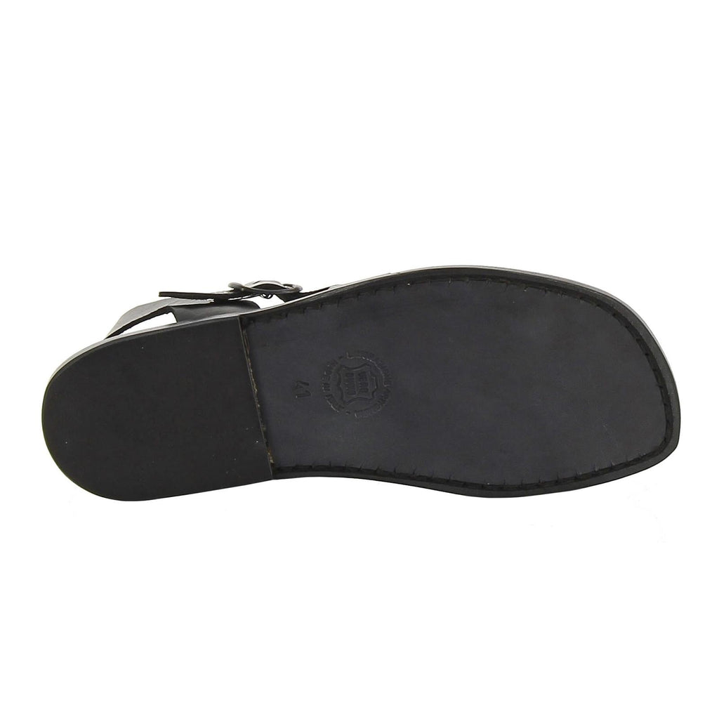 Sandali in cuoio da uomo fatti a mano in pelle nero