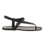 Sandali infradito in cuoio nero artigianali