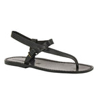 Sandali infradito in cuoio nero artigianali
