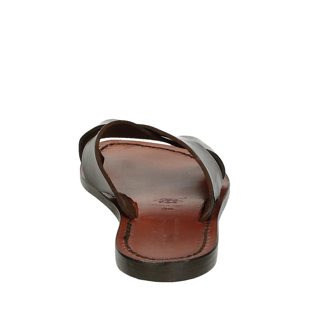 Ciabatte donna in pelle marrone artigianali
