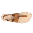 Sandali infradito donna in pelle marrone