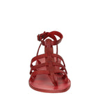 Sandali gladiatore donna in pelle rosso fatti a mano in Italia