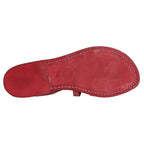 Sandali gladiatore donna in pelle rosso fatti a mano in Italia