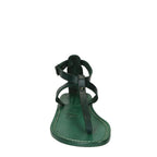 Sandali infradito donna fatti a mano in pelle verde