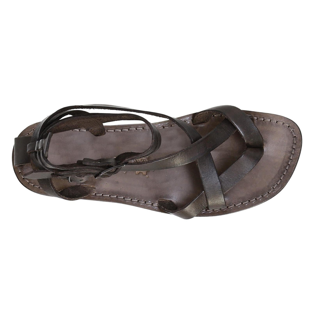 Sandalo gladiatore uomo in pelle color fango