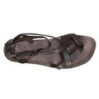 Sandalo gladiatore uomo in pelle color fango