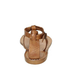 Sandalo infradito donna in pelle color cuoio