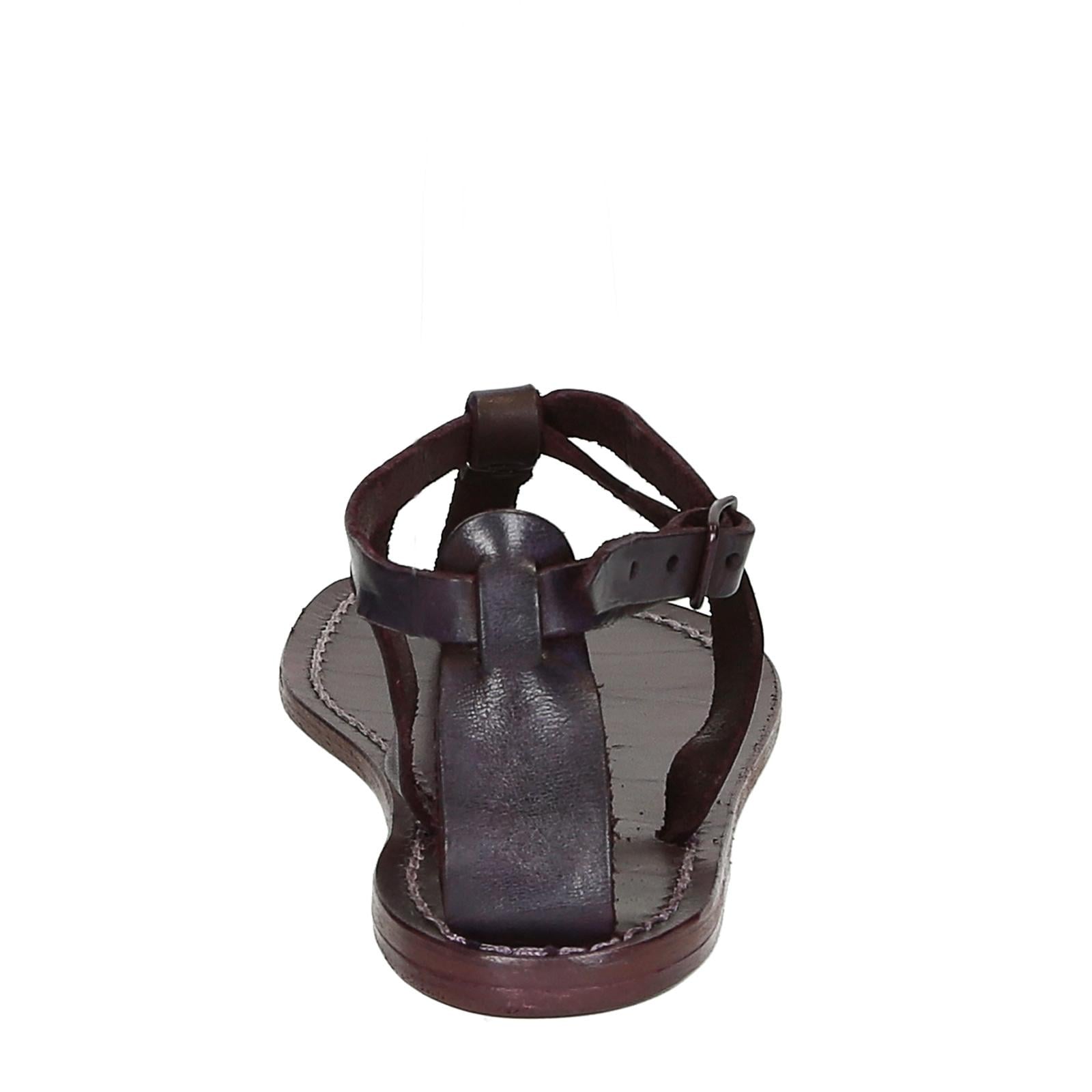 Sandali infradito donna fatti a mano in pelle viola