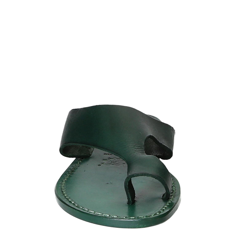 Ciabatte infradito donna in pelle verde artigianali