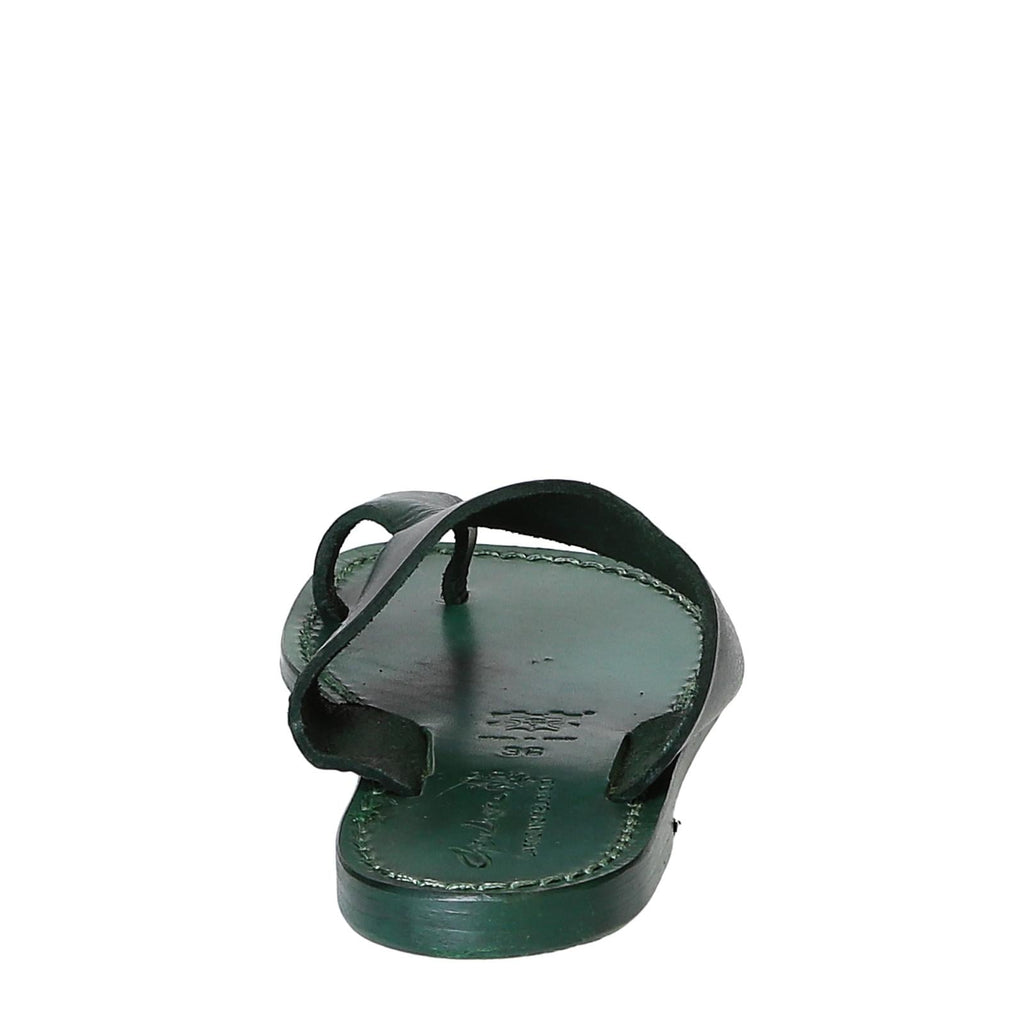 Ciabatte infradito donna in pelle verde artigianali