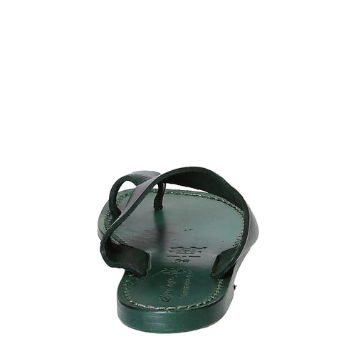Ciabatte infradito donna in pelle verde artigianali