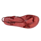 Sandali cuoio artigianali donna in pelle rosso