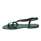 Sandali cuoio artigianali donna in pelle verde