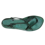 Sandali cuoio artigianali donna in pelle verde
