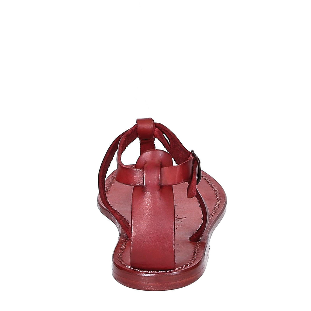 Sandali infradito donna fatti a mano in pelle rosso
