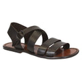 Hand gefertigte Herren-Sandalen aus dunkelbraunem Leder
