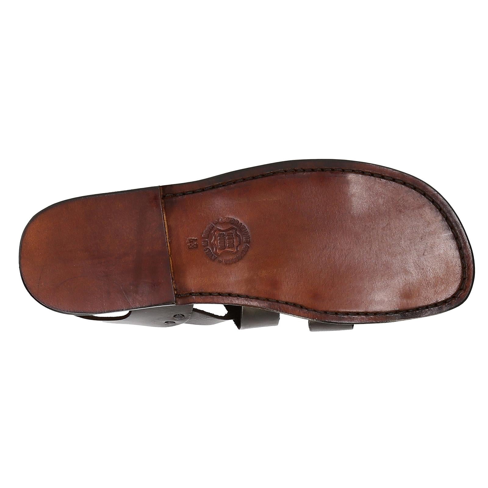 Hand gefertigte Herren-Sandalen aus dunkelbraunem Leder