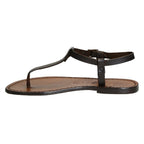 Hand gefertigte italienische Sandalen aus dunkelbraunem Leder