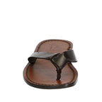 Handmade leather thongs for men with leather sole