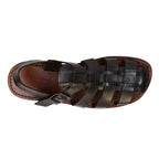 Handmade in Italy mens Franciscan sandals in dark brown leather