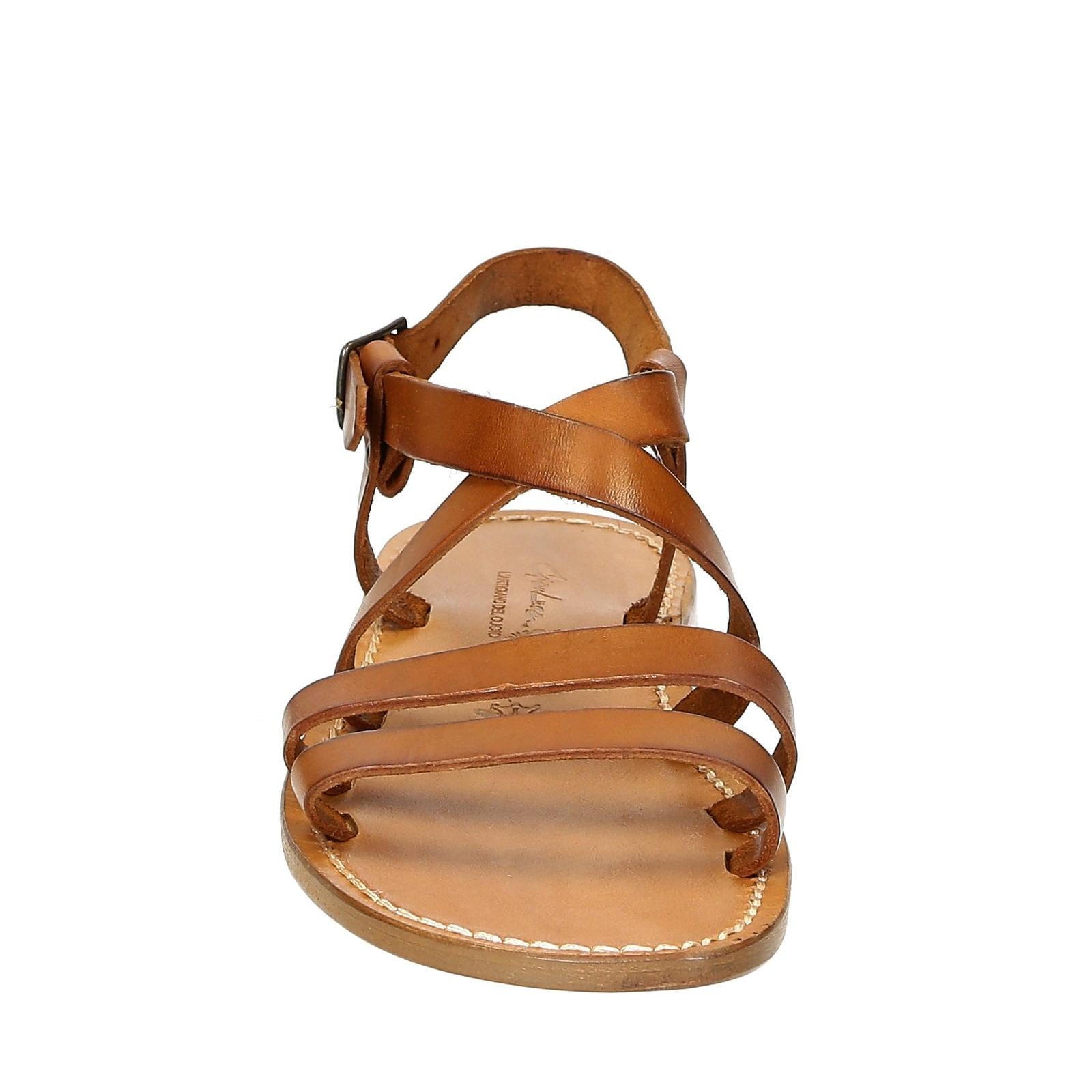 Handmade in Italy Franciscan mens sandals in vintage cuir leather
