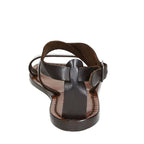 Womens sandals in Dark Brown Leather handmade in Italy