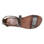 Womens sandals in Dark Brown Leather handmade in Italy