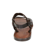 Sandales franciscaines pour homme en cuir marron travaillé à la main