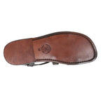 Sandales franciscaines pour homme en cuir marron travaillé à la main