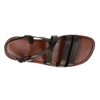 Sandales franciscaines pour homme en cuir marron travaillé à la main
