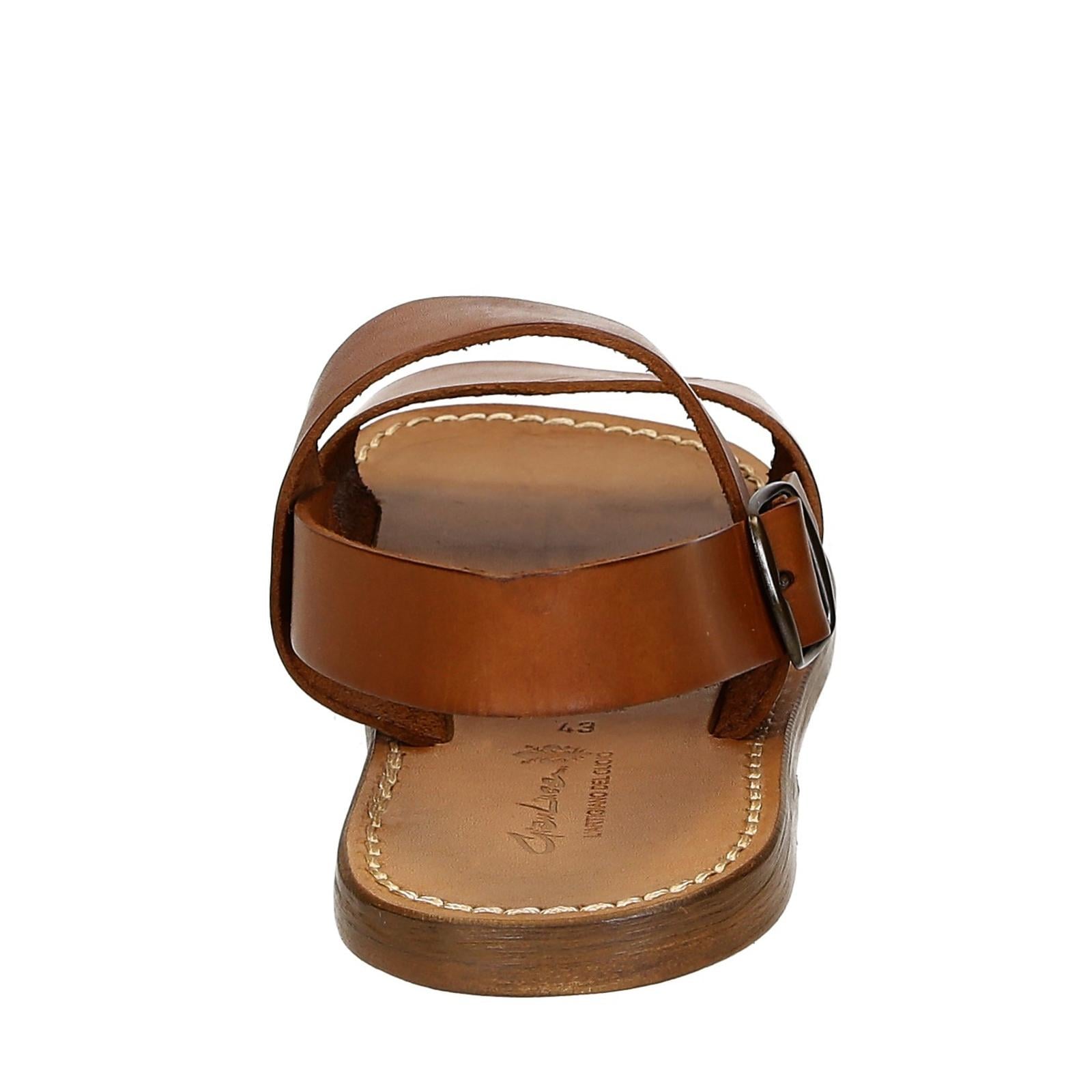 Hand made in Italy mens sandals in vintage cuir leather