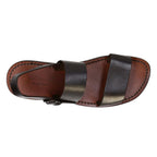 Handmade mens sandals in dark brown leather made in Italy