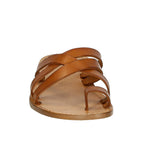 Mens leather thong sandals handmade in Italy in vintage cuir leather