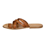 Mens leather thong sandals handmade in Italy in vintage cuir leather