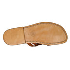 Mens leather thong sandals handmade in Italy in vintage cuir leather