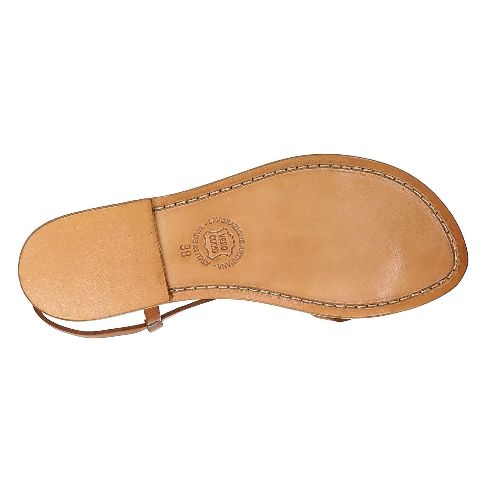 Women's leather sandals Handmade in Italy in vintage cuir
