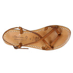 Women's leather sandals Handmade in Italy in vintage cuir