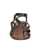 Handmade men's sandals in dark brown leather