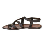 Handmade men's sandals in dark brown leather