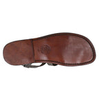 Handmade men's sandals in dark brown leather