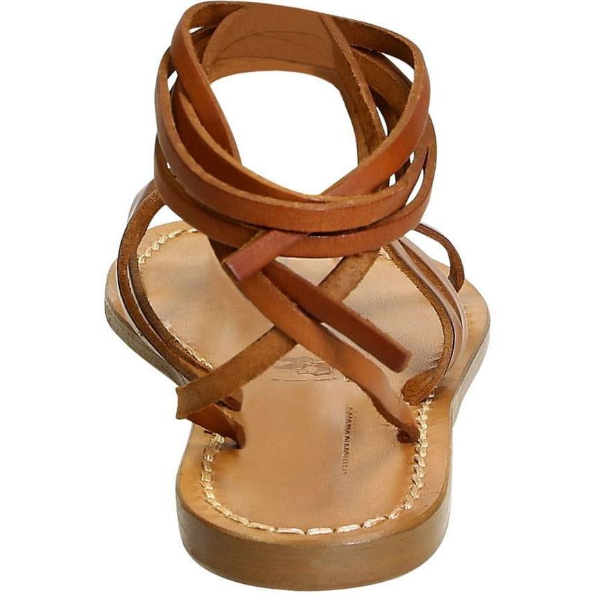 Women's vintage cuir strappy leather sandals handmade in Italy