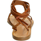 Women's vintage cuir strappy leather sandals handmade in Italy