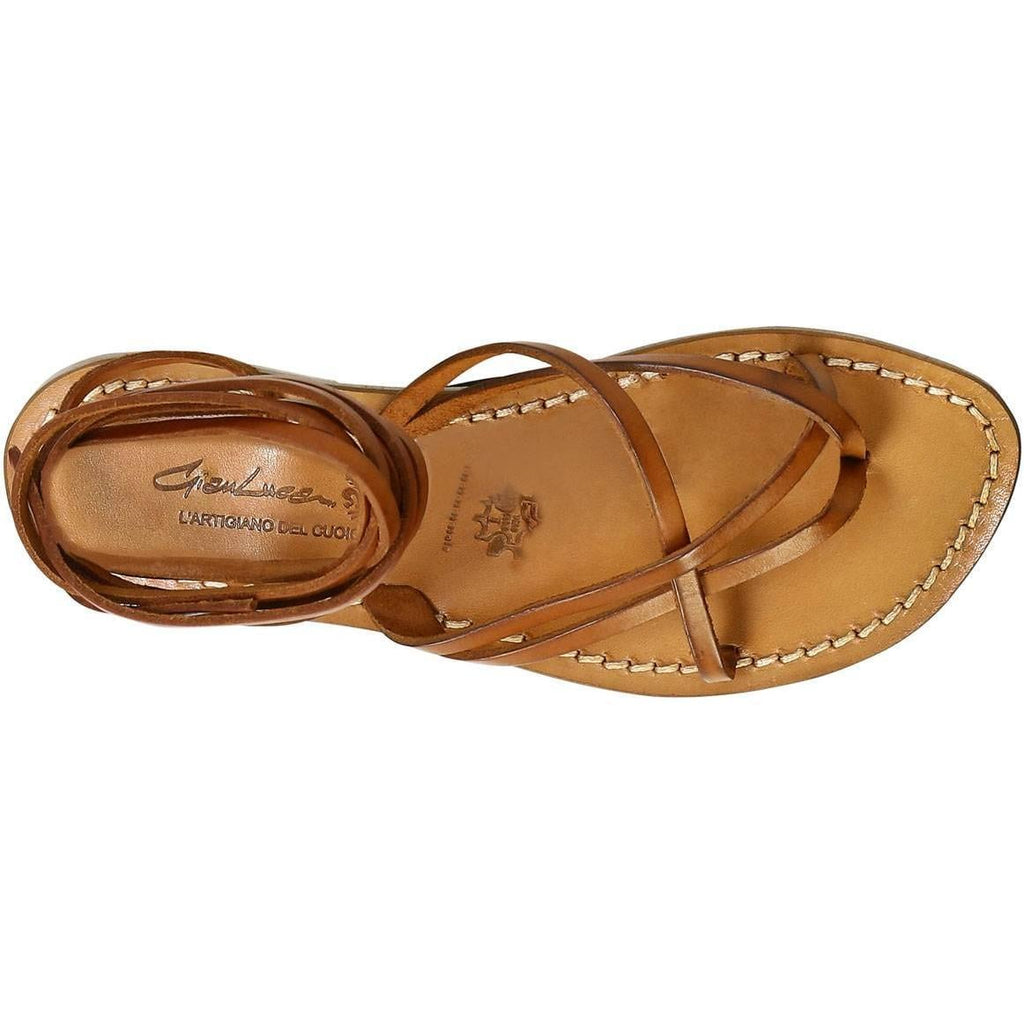 Women's vintage cuir strappy leather sandals handmade in Italy