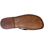 Tongs homme cuir marron fait à la main en Italie