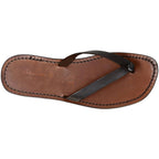 Tongs homme cuir marron fait à la main en Italie